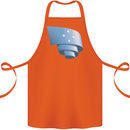 Curled Micronesia Flag Micronesian Day Football Cotton Apron 100% Organic Orange