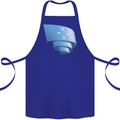 Curled Micronesia Flag Micronesian Day Football Cotton Apron 100% Organic Royal Blue