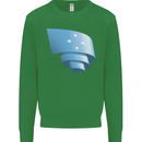 Curled Micronesia Flag Micronesian Day Football Kids Sweatshirt Jumper Irish Green