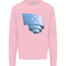 Curled Micronesia Flag Micronesian Day Football Kids Sweatshirt Jumper Light Pink