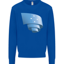 Curled Micronesia Flag Micronesian Day Football Kids Sweatshirt Jumper Royal Blue