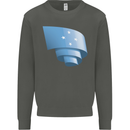 Curled Micronesia Flag Micronesian Day Football Kids Sweatshirt Jumper Storm Grey