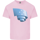 Curled Micronesia Flag Micronesian Day Football Kids T-Shirt Childrens Light Pink