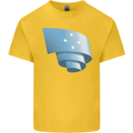 Curled Micronesia Flag Micronesian Day Football Kids T-Shirt Childrens Yellow