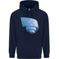 Curled Micronesia Flag Micronesian Day Football Mens 80% Cotton Hoodie Navy Blue