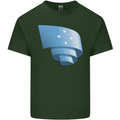 Curled Micronesia Flag Micronesian Day Football Mens Cotton T-Shirt Tee Top Forest Green