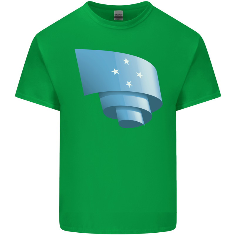 Curled Micronesia Flag Micronesian Day Football Mens Cotton T-Shirt Tee Top Irish Green