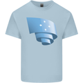 Curled Micronesia Flag Micronesian Day Football Mens Cotton T-Shirt Tee Top Light Blue