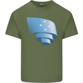 Curled Micronesia Flag Micronesian Day Football Mens Cotton T-Shirt Tee Top Military Green