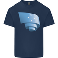 Curled Micronesia Flag Micronesian Day Football Mens Cotton T-Shirt Tee Top Navy Blue