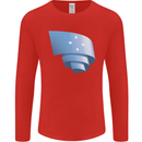 Curled Micronesia Flag Micronesian Day Football Mens Long Sleeve T-Shirt Red