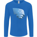 Curled Micronesia Flag Micronesian Day Football Mens Long Sleeve T-Shirt Royal Blue