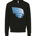 Curled Micronesia Flag Micronesian Day Football Mens Sweatshirt Jumper Black