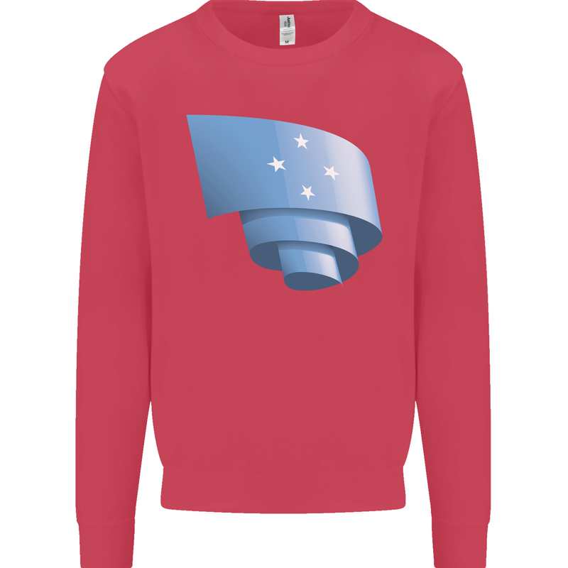 Curled Micronesia Flag Micronesian Day Football Mens Sweatshirt Jumper Heliconia