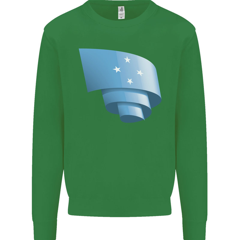 Curled Micronesia Flag Micronesian Day Football Mens Sweatshirt Jumper Irish Green
