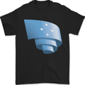 Curled Micronesia Flag Micronesian Day Football Mens T-Shirt 100% Cotton Black