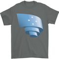 Curled Micronesia Flag Micronesian Day Football Mens T-Shirt 100% Cotton Charcoal