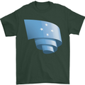Curled Micronesia Flag Micronesian Day Football Mens T-Shirt 100% Cotton Forest Green