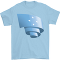 Curled Micronesia Flag Micronesian Day Football Mens T-Shirt 100% Cotton Light Blue