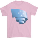 Curled Micronesia Flag Micronesian Day Football Mens T-Shirt 100% Cotton Light Pink