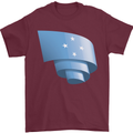 Curled Micronesia Flag Micronesian Day Football Mens T-Shirt 100% Cotton Maroon