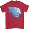 Curled Micronesia Flag Micronesian Day Football Mens T-Shirt 100% Cotton Red