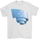 Curled Micronesia Flag Micronesian Day Football Mens T-Shirt 100% Cotton White