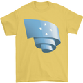 Curled Micronesia Flag Micronesian Day Football Mens T-Shirt 100% Cotton Yellow
