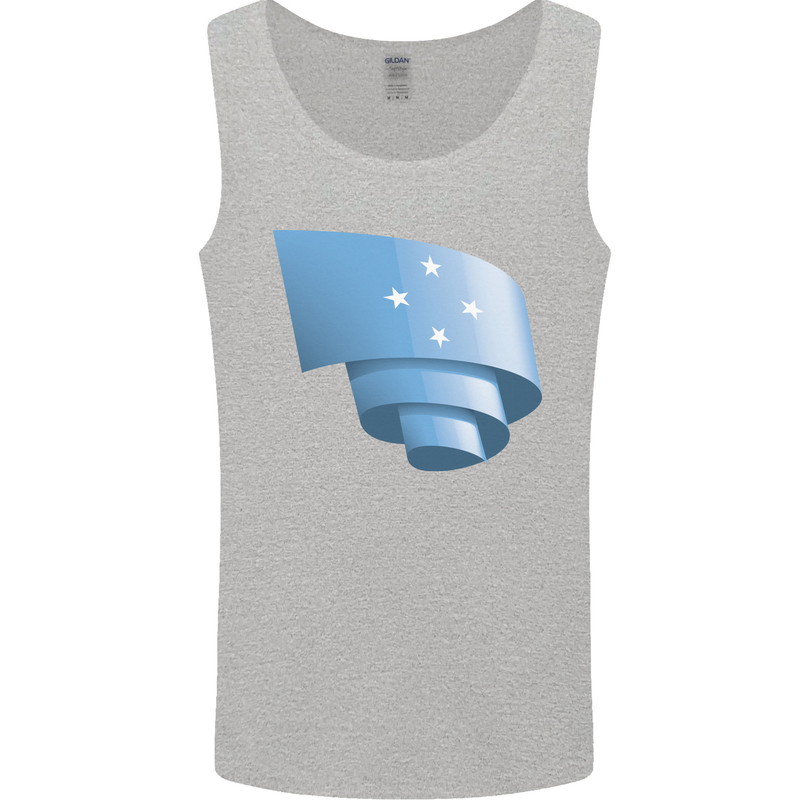 Curled Micronesia Flag Micronesian Day Football Mens Vest Tank Top Sports Grey