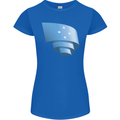 Curled Micronesia Flag Micronesian Day Football Womens Petite Cut T-Shirt Royal Blue