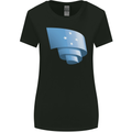 Curled Micronesia Flag Micronesian Day Football Womens Wider Cut T-Shirt Black
