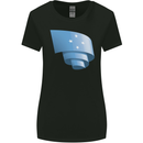 Curled Micronesia Flag Micronesian Day Football Womens Wider Cut T-Shirt Black