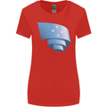 Curled Micronesia Flag Micronesian Day Football Womens Wider Cut T-Shirt Red