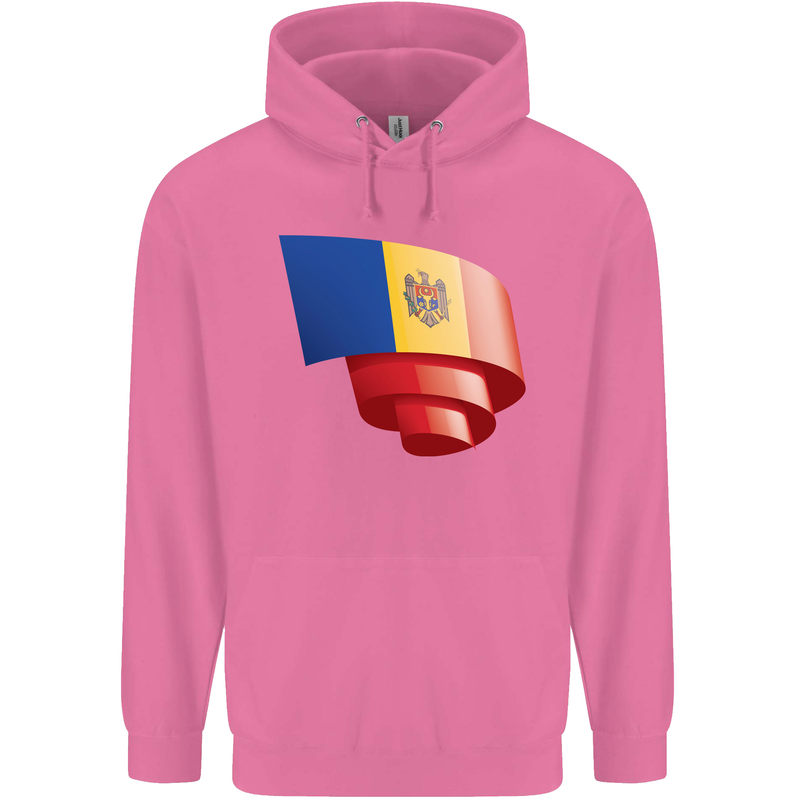 Curled Moldova Flag Moldovan Day Football Childrens Kids Hoodie Azalea