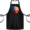 Curled Moldova Flag Moldovan Day Football Cotton Apron 100% Organic Black