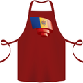 Curled Moldova Flag Moldovan Day Football Cotton Apron 100% Organic Maroon
