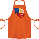 Curled Moldova Flag Moldovan Day Football Cotton Apron 100% Organic Orange