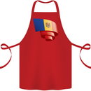 Curled Moldova Flag Moldovan Day Football Cotton Apron 100% Organic Red