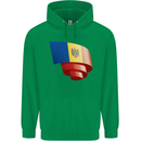Curled Moldova Flag Moldovan Day Football Mens 80% Cotton Hoodie Irish Green