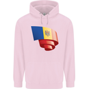Curled Moldova Flag Moldovan Day Football Mens 80% Cotton Hoodie Light Pink