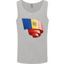 Curled Moldova Flag Moldovan Day Football Mens Vest Tank Top Sports Grey