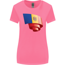 Curled Moldova Flag Moldovan Day Football Womens Wider Cut T-Shirt Azalea