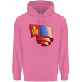 Curled Mongolia Flag Mongolian Day Football Childrens Kids Hoodie Azalea