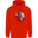 Curled Mongolia Flag Mongolian Day Football Childrens Kids Hoodie Bright Red