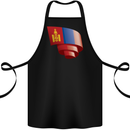 Curled Mongolia Flag Mongolian Day Football Cotton Apron 100% Organic Black
