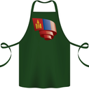 Curled Mongolia Flag Mongolian Day Football Cotton Apron 100% Organic Forest Green