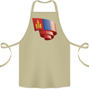 Curled Mongolia Flag Mongolian Day Football Cotton Apron 100% Organic Khaki