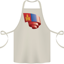 Curled Mongolia Flag Mongolian Day Football Cotton Apron 100% Organic Natural