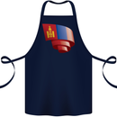 Curled Mongolia Flag Mongolian Day Football Cotton Apron 100% Organic Navy Blue