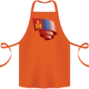 Curled Mongolia Flag Mongolian Day Football Cotton Apron 100% Organic Orange